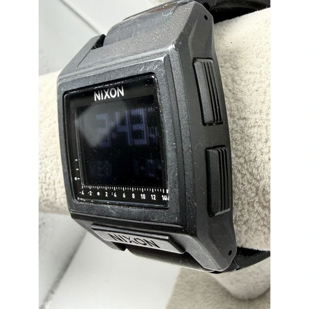 Nixon Base Tide Pro New Battery Digital Watch Black Surf Tactical Mens 42MM 8.5